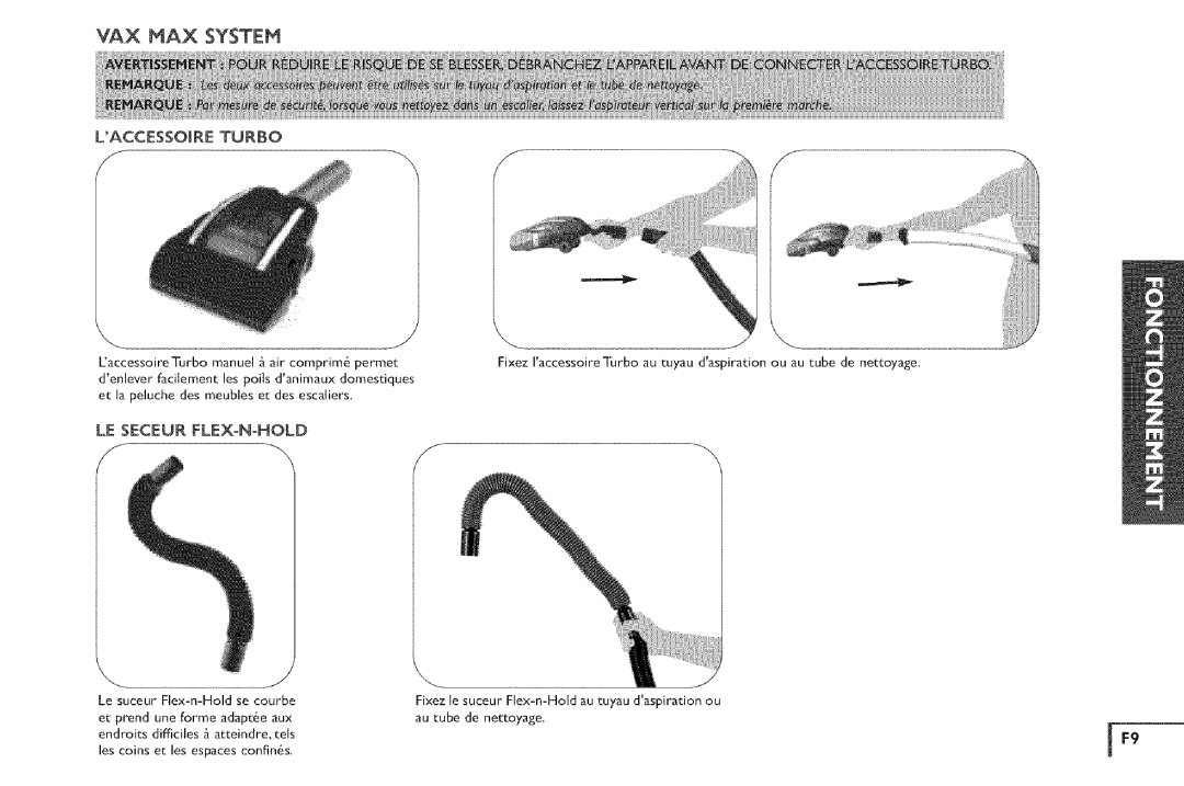 Vax X5 owner manual Laccessore Turbo 