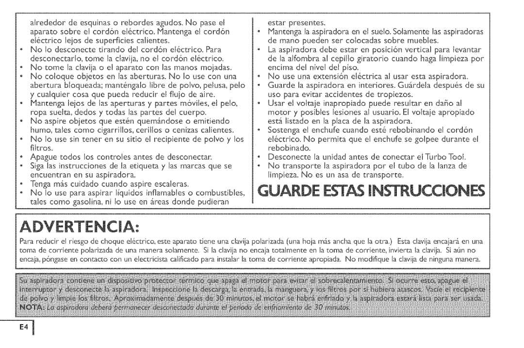 Vax X5 owner manual Guarde Estas NSTRUCCIONE$ 