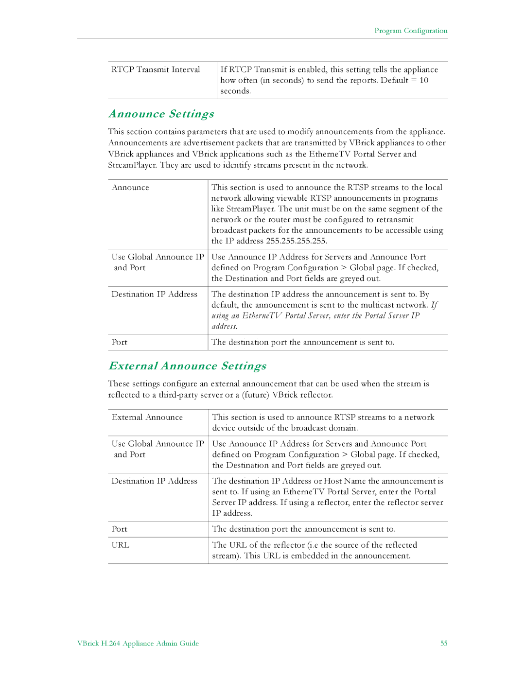 VBrick Systems 7000 manual Using an EtherneTV Portal Server, enter the Portal Server IP 