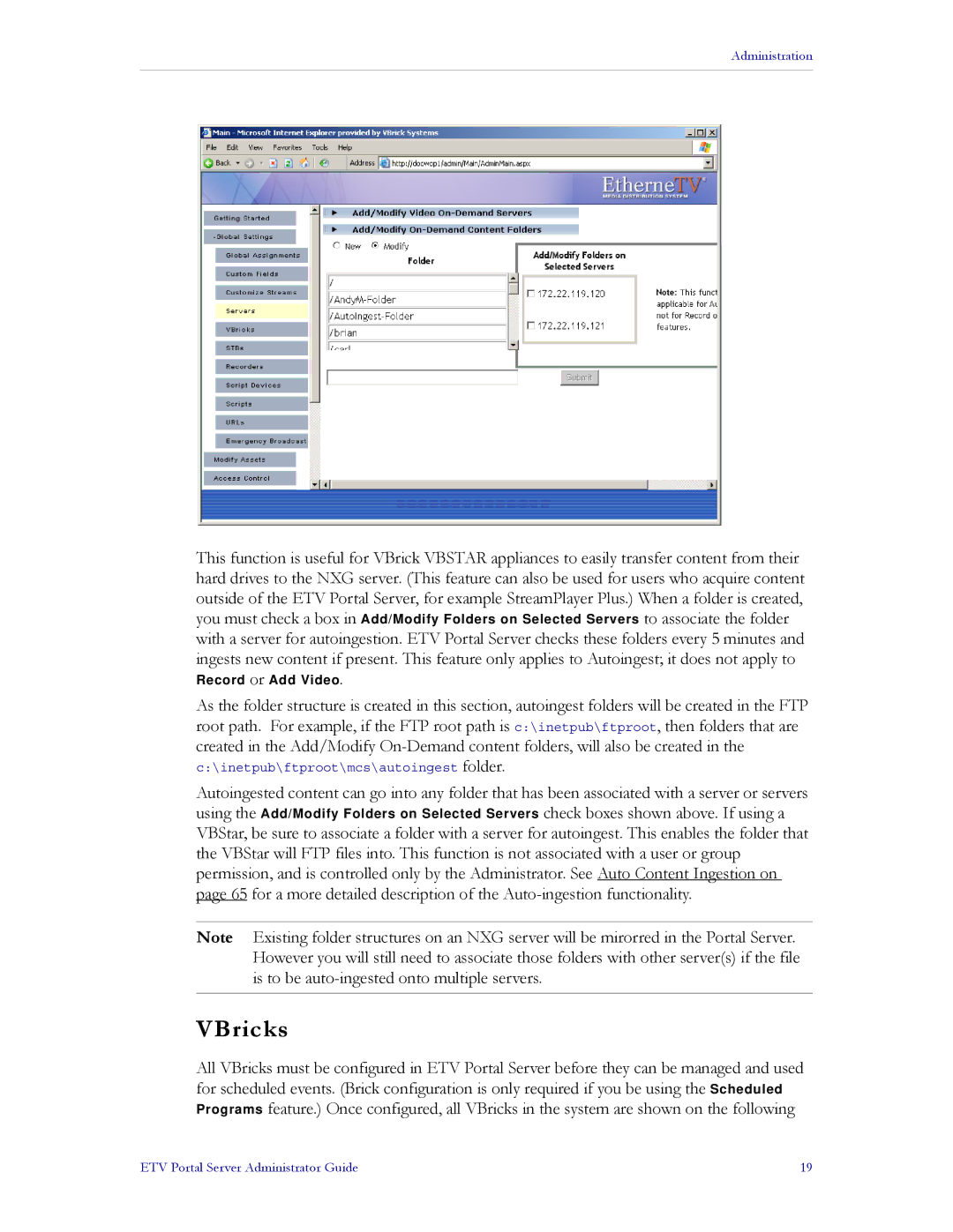 VBrick Systems ETV v3.1 manual VBricks 