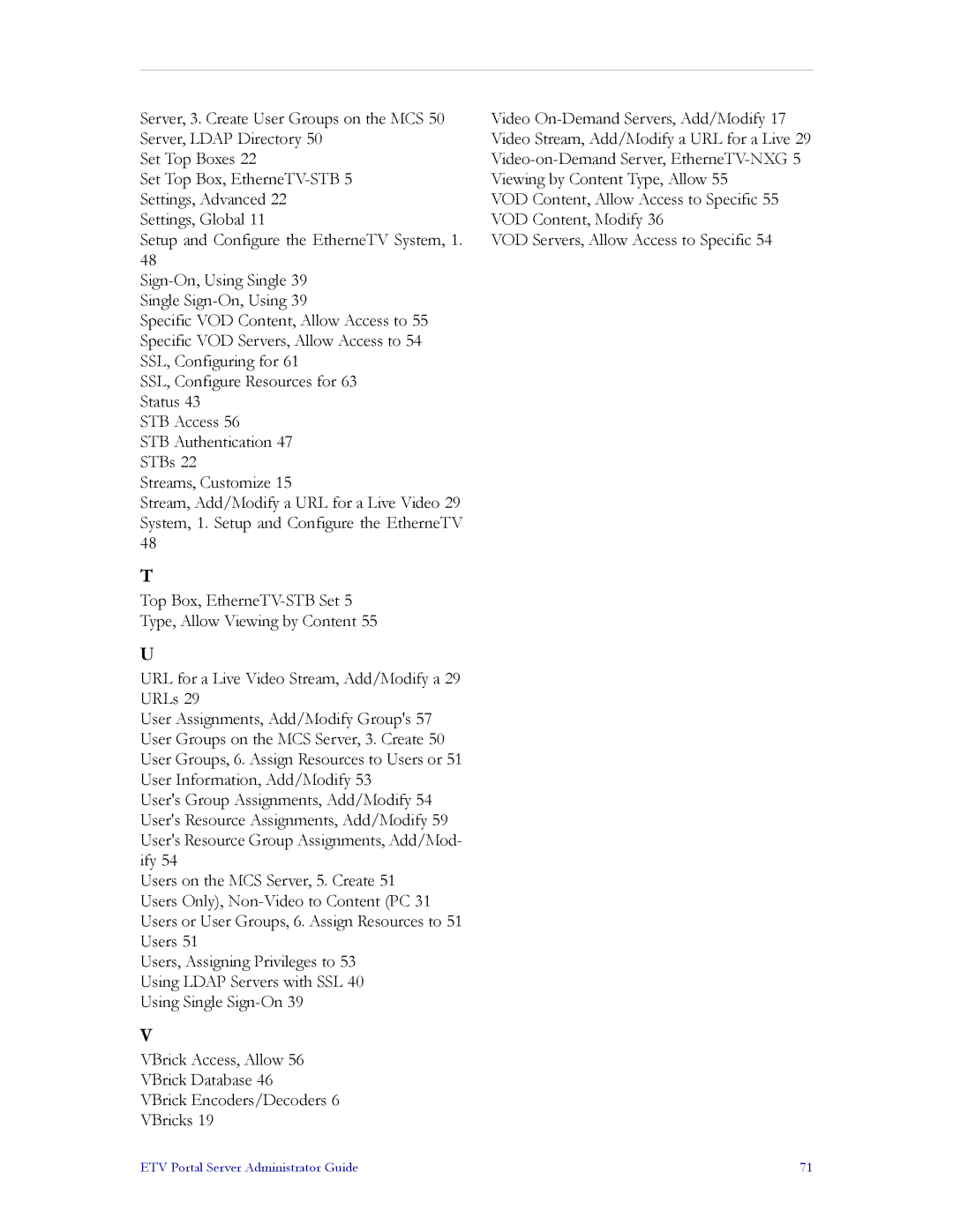 VBrick Systems ETV v3.1 manual ETV Portal Server Administrator Guide 