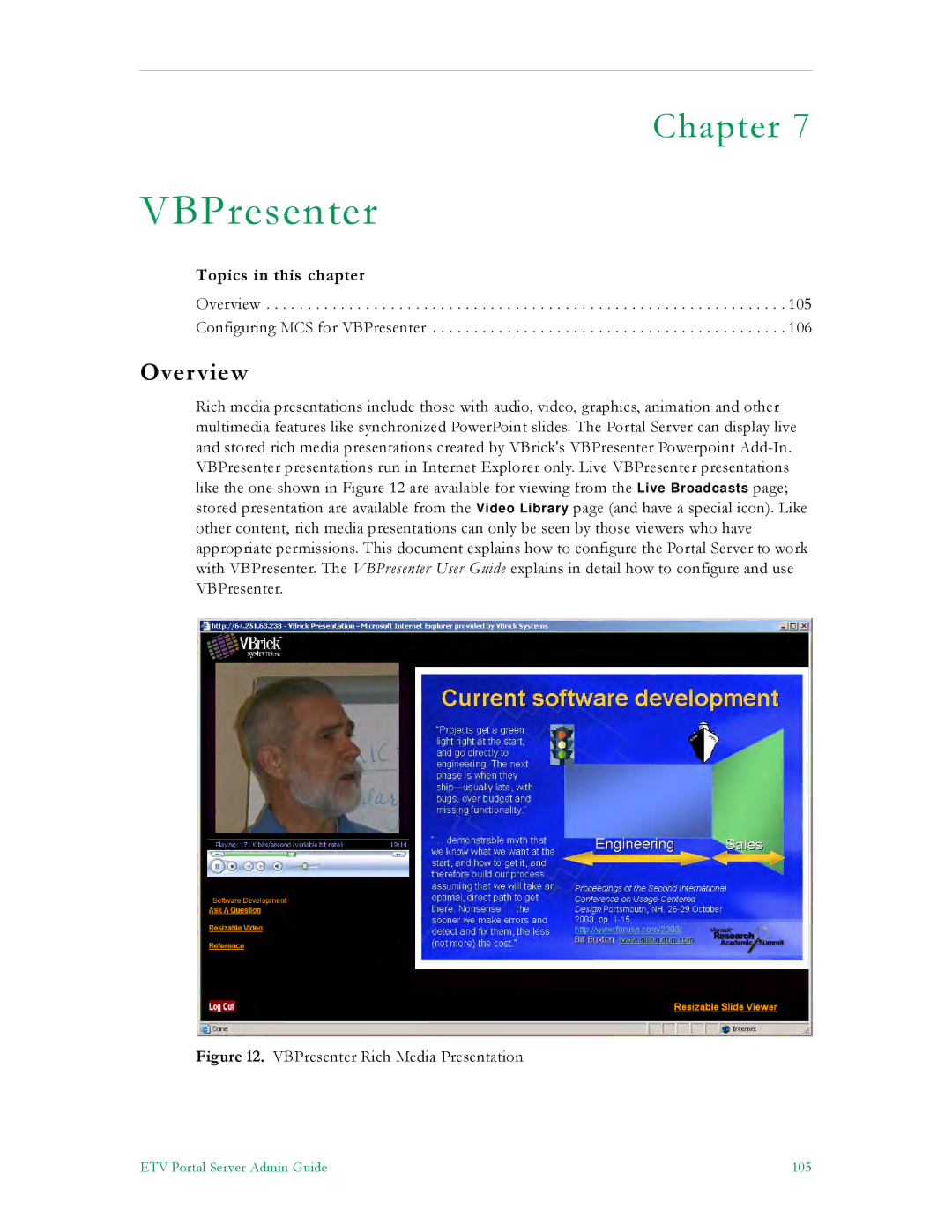 VBrick Systems ETV v4.1 manual VBPresenter Rich Media Presentation 