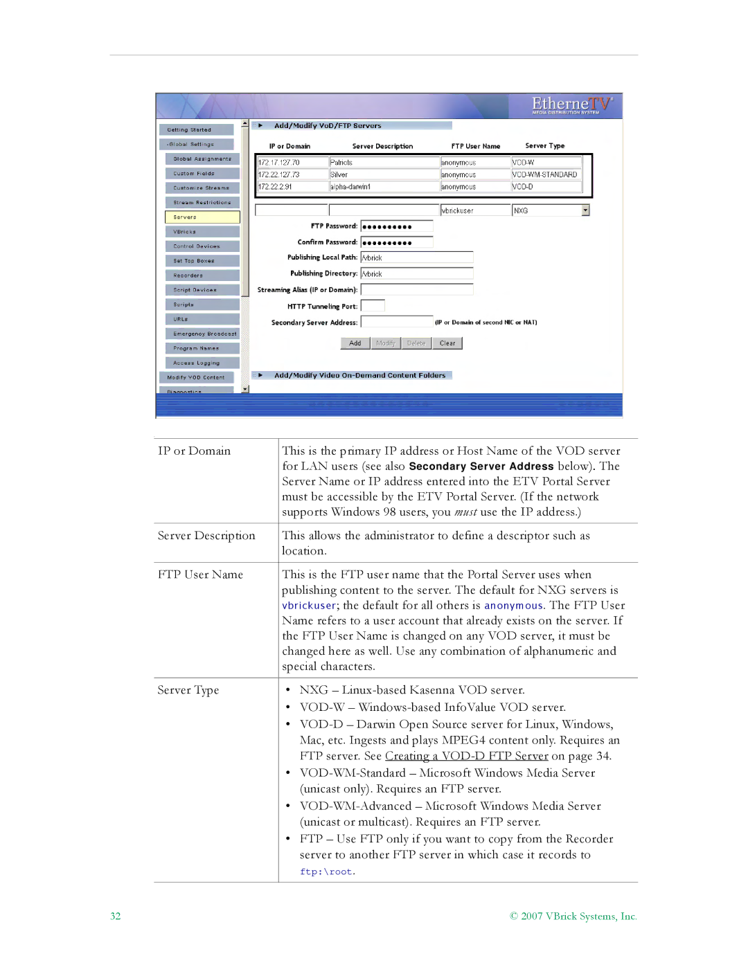 VBrick Systems ETV v4.1 manual Ftp\root 