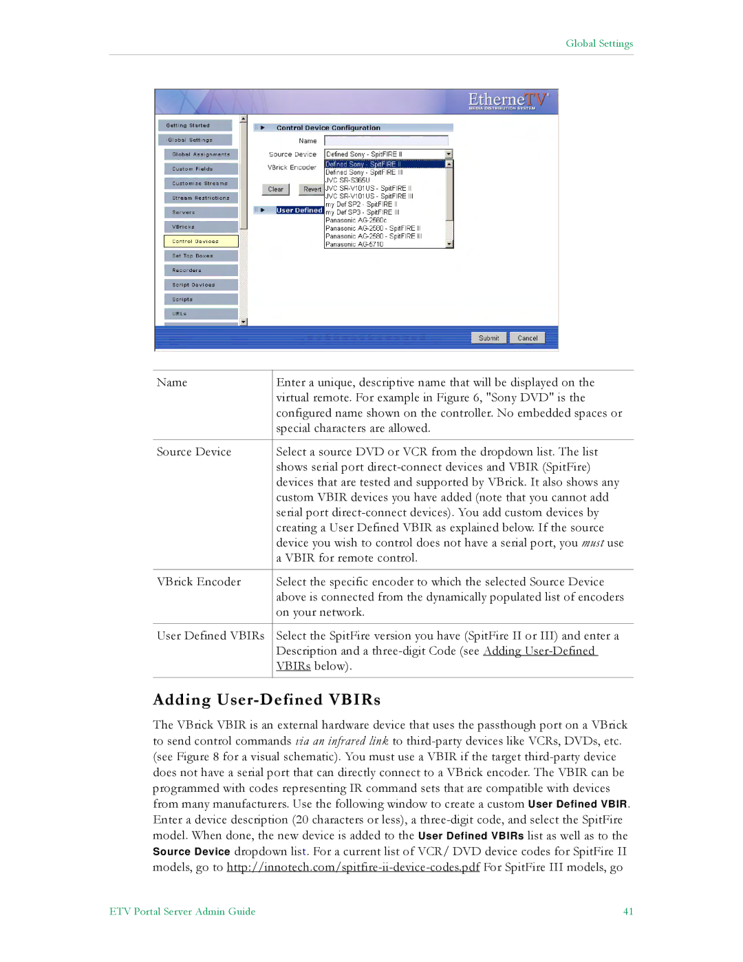 VBrick Systems ETV v4.1 manual Adding User-Defined VBIRs 