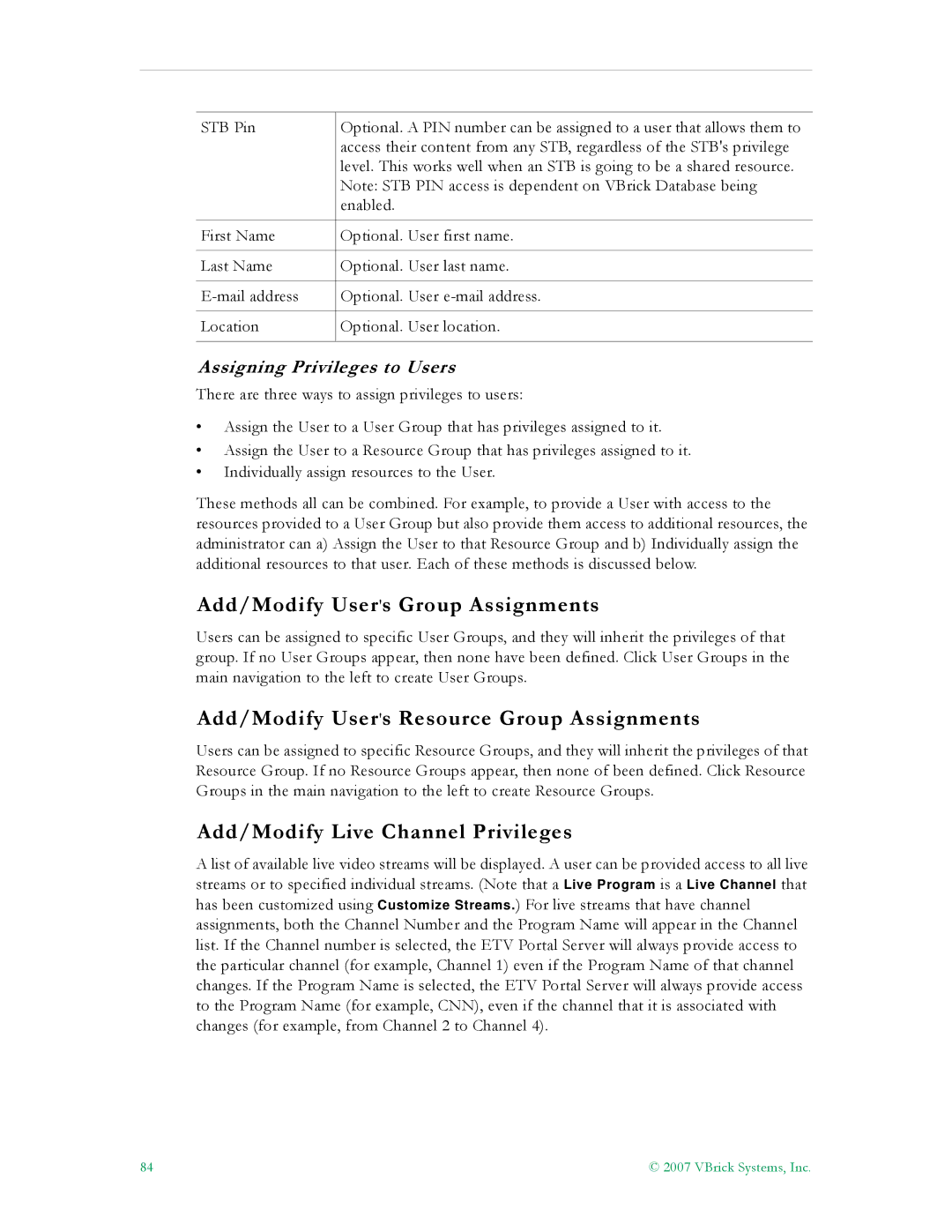 VBrick Systems ETV v4.1 manual Add/Modify Users Group Assignments, Add/Modify Users Resource Group Assignments 