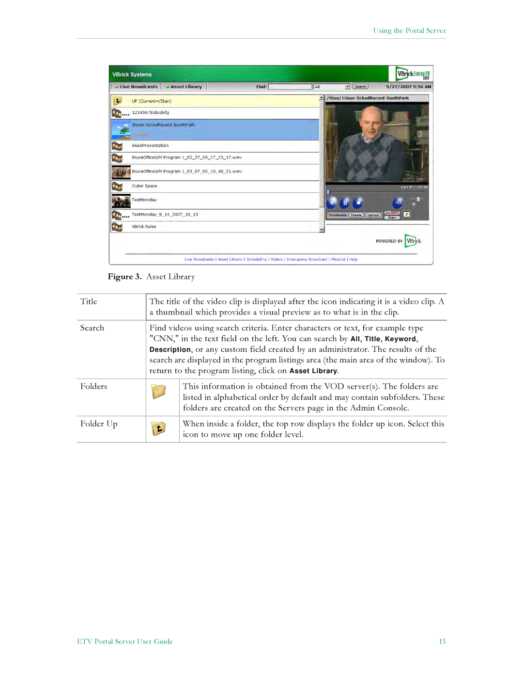 VBrick Systems ETV v4.2 manual Asset Library 