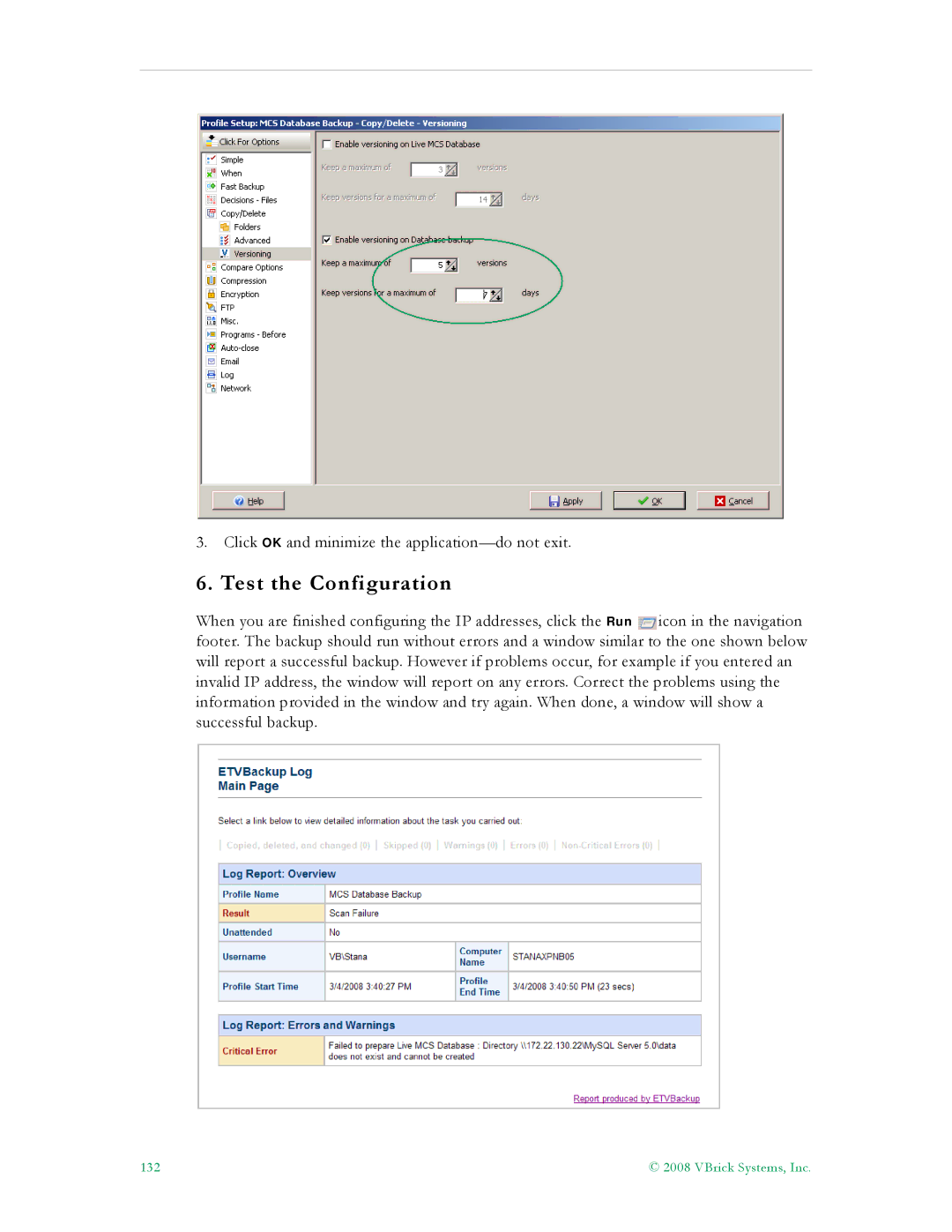 VBrick Systems ETV v4.2.1 manual Test the Configuration 