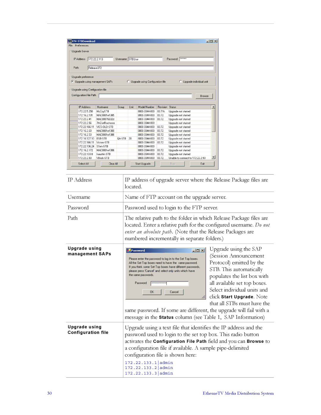 VBrick Systems MPEG-2, MPEG-1, MPEG-4 manual Upgrade using the SAP 