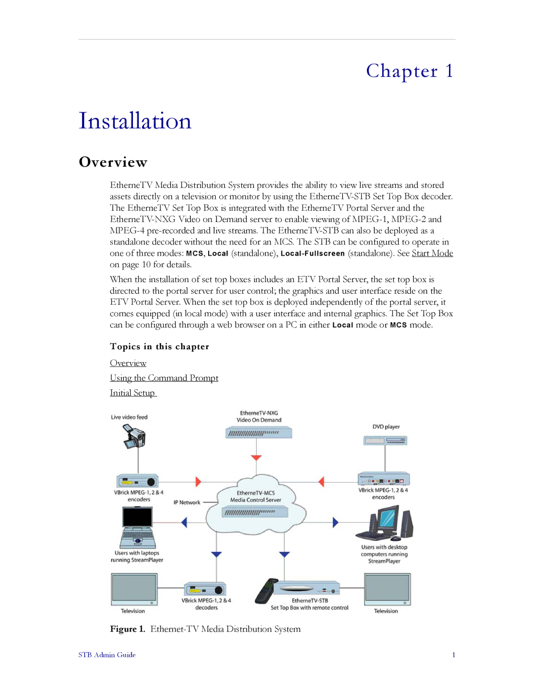 VBrick Systems MPEG-1, MPEG-2, MPEG-4 manual Installation, Overview 