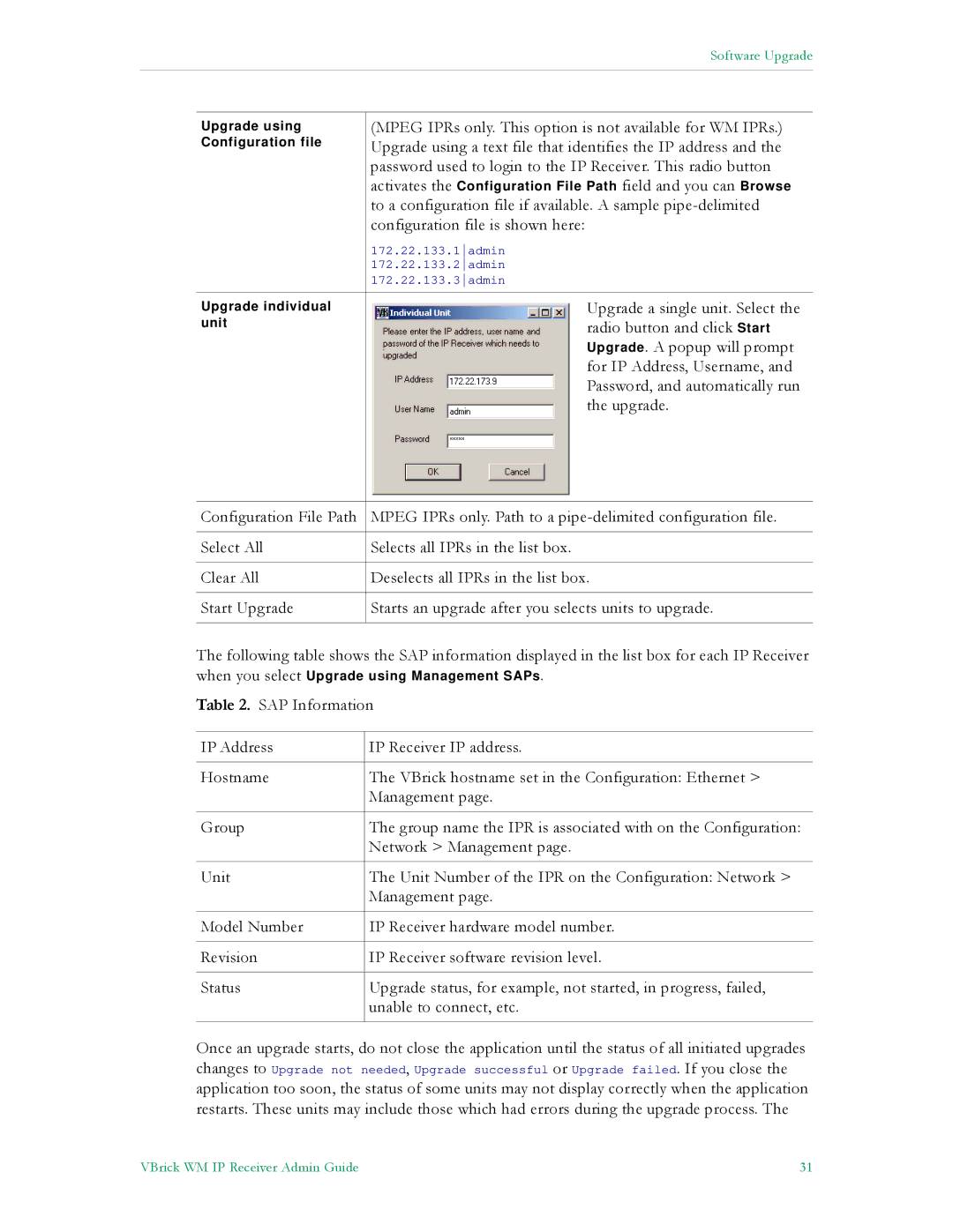 VBrick Systems v4.1 manual Mpeg IPRs only. This option is not available for WM IPRs 