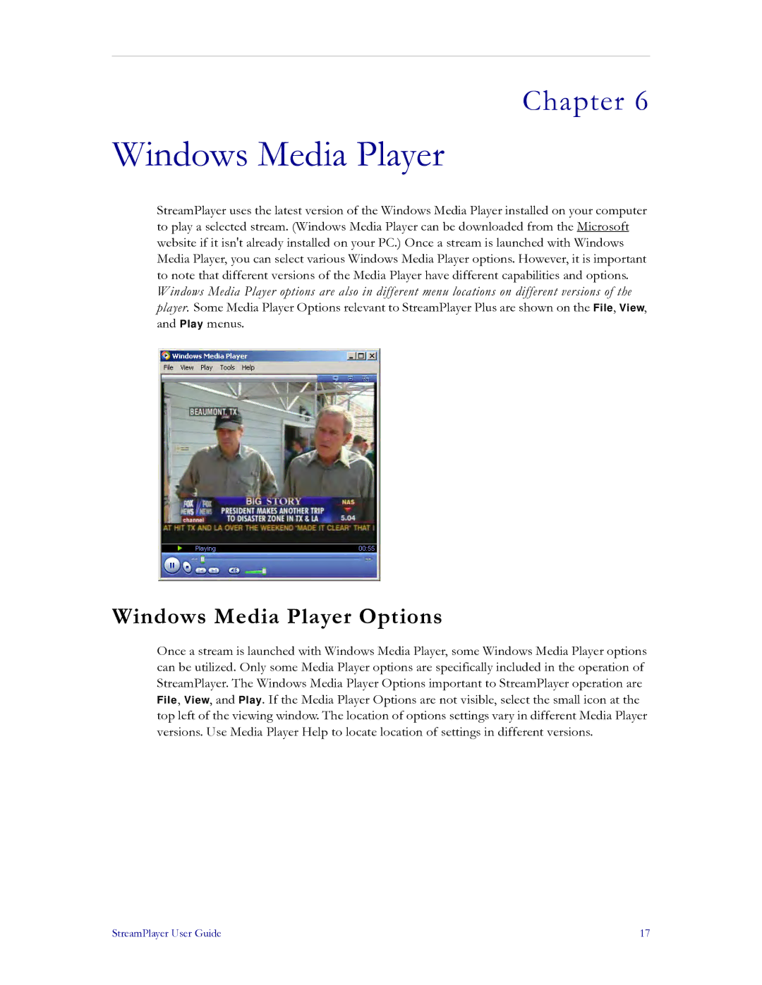 VBrick Systems v4.4 manual Windows Media Player Options 