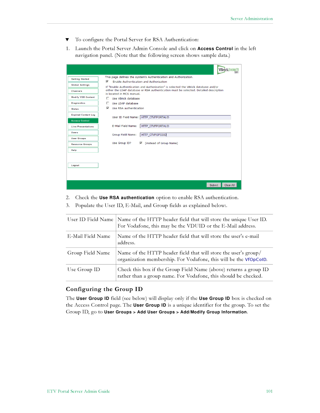 VBrick Systems V4.4.3 manual Configuring the Group ID 