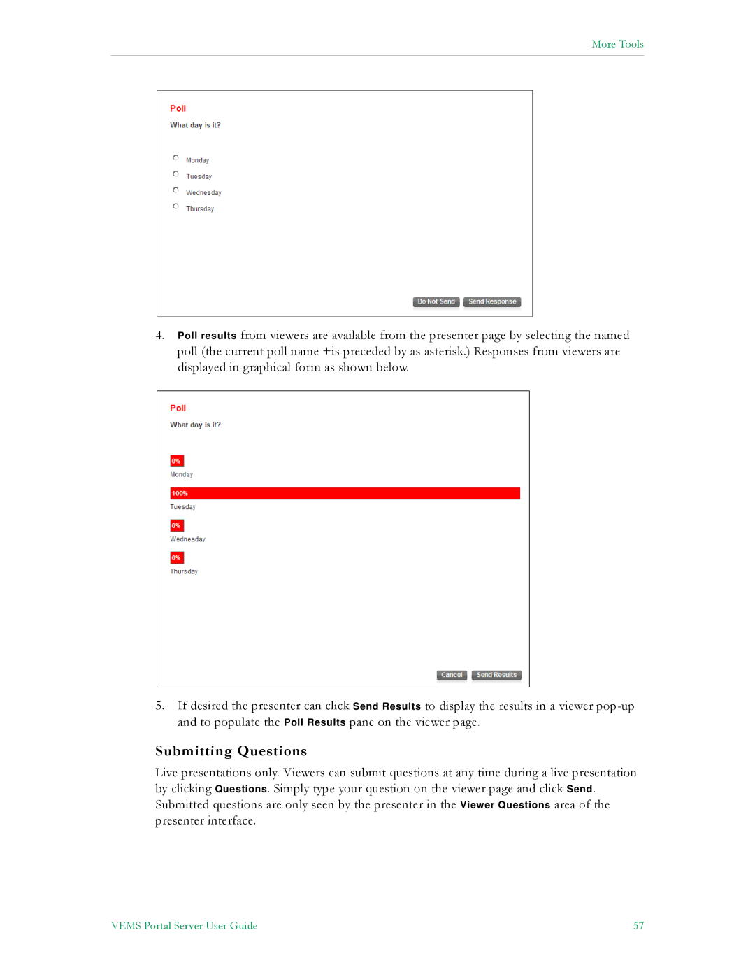 VBrick Systems V5.0 manual Submitting Questions 