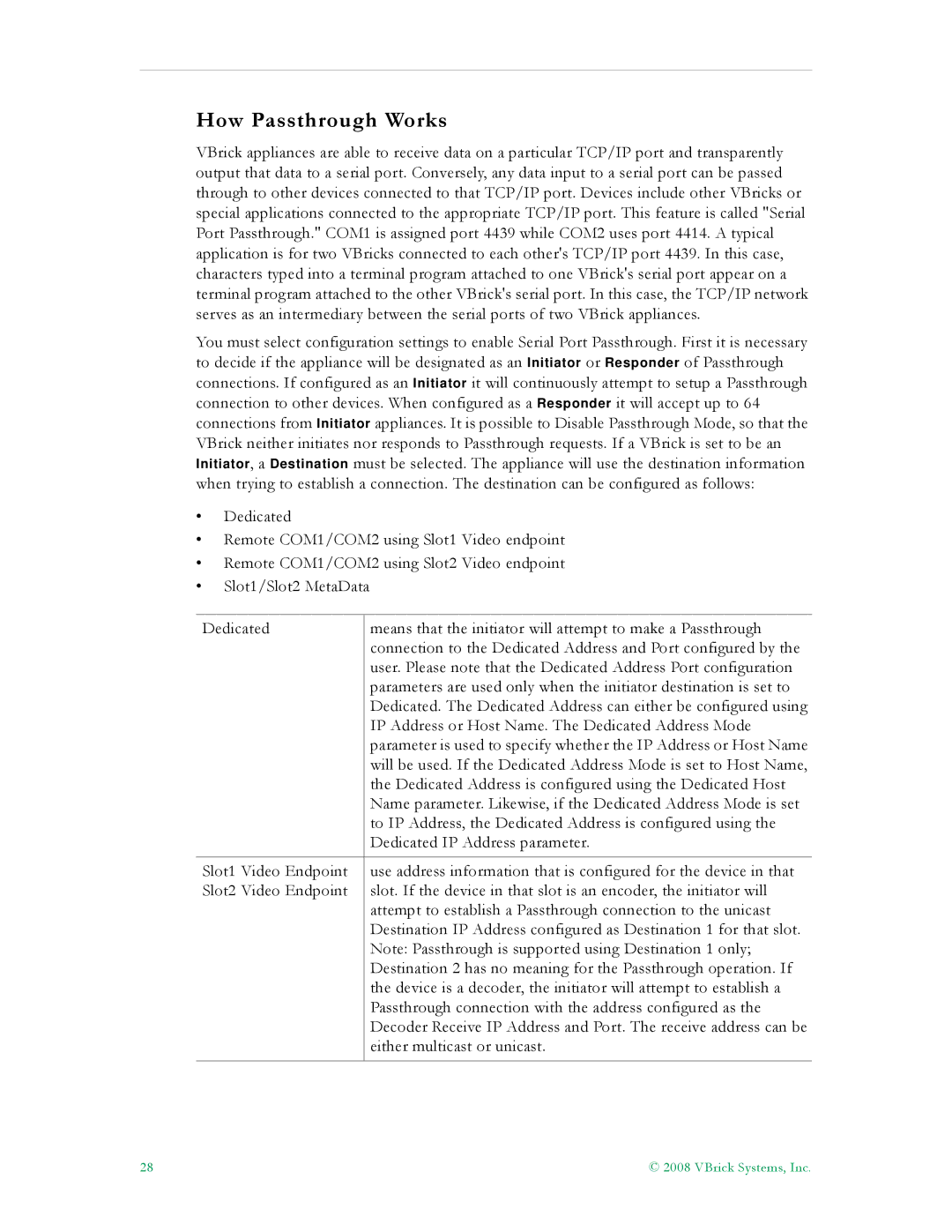 VBrick Systems VB6000, VB4000, VB5000 manual How Passthrough Works 