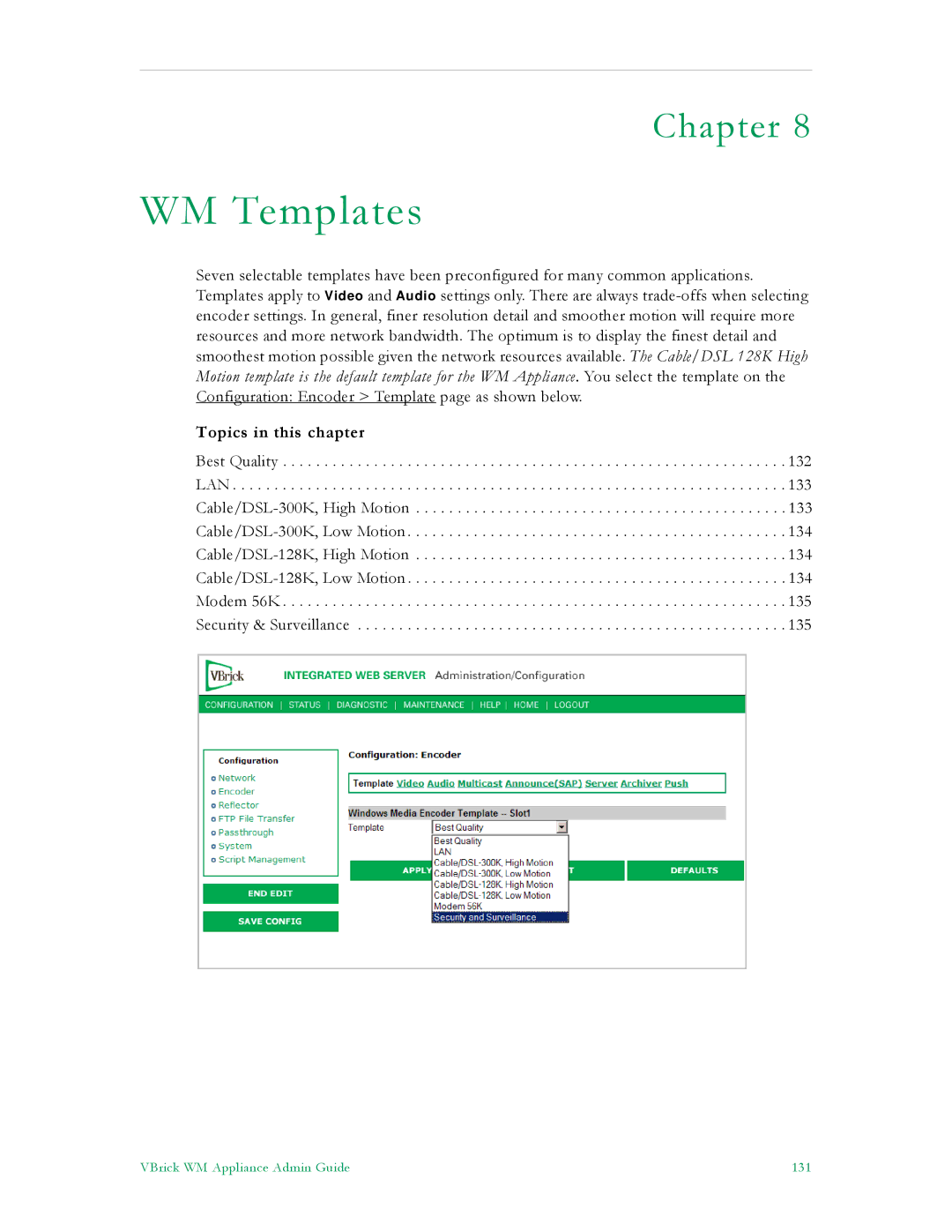 VBrick Systems VB6000, VB4000, VB5000 manual WM Templates 