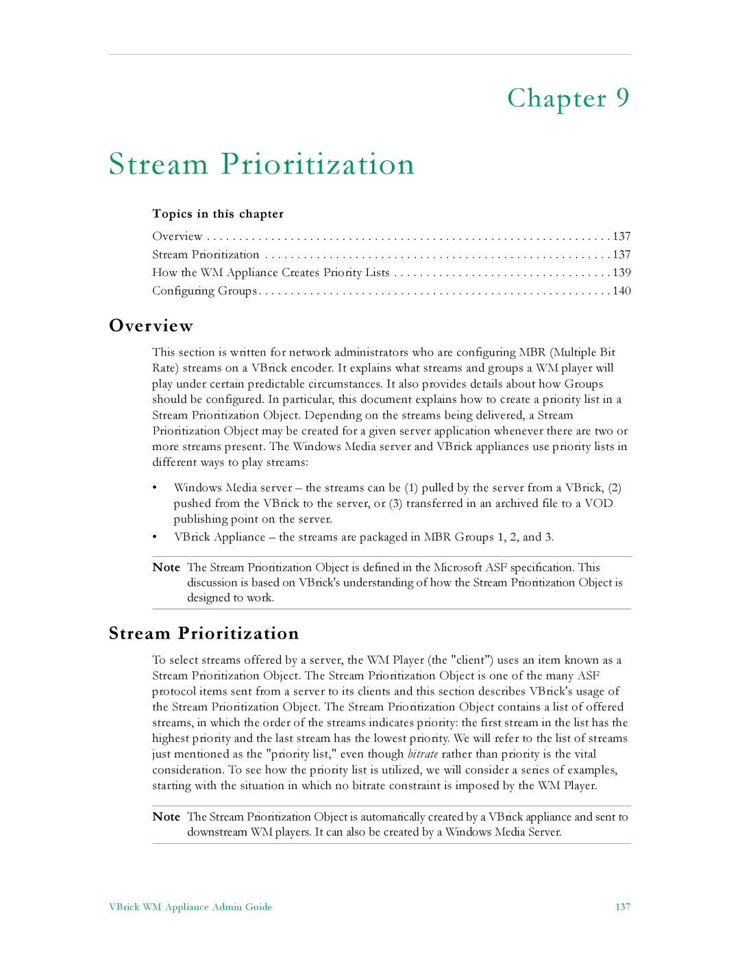 VBrick Systems VB6000, VB4000, VB5000 manual Stream Prioritization 