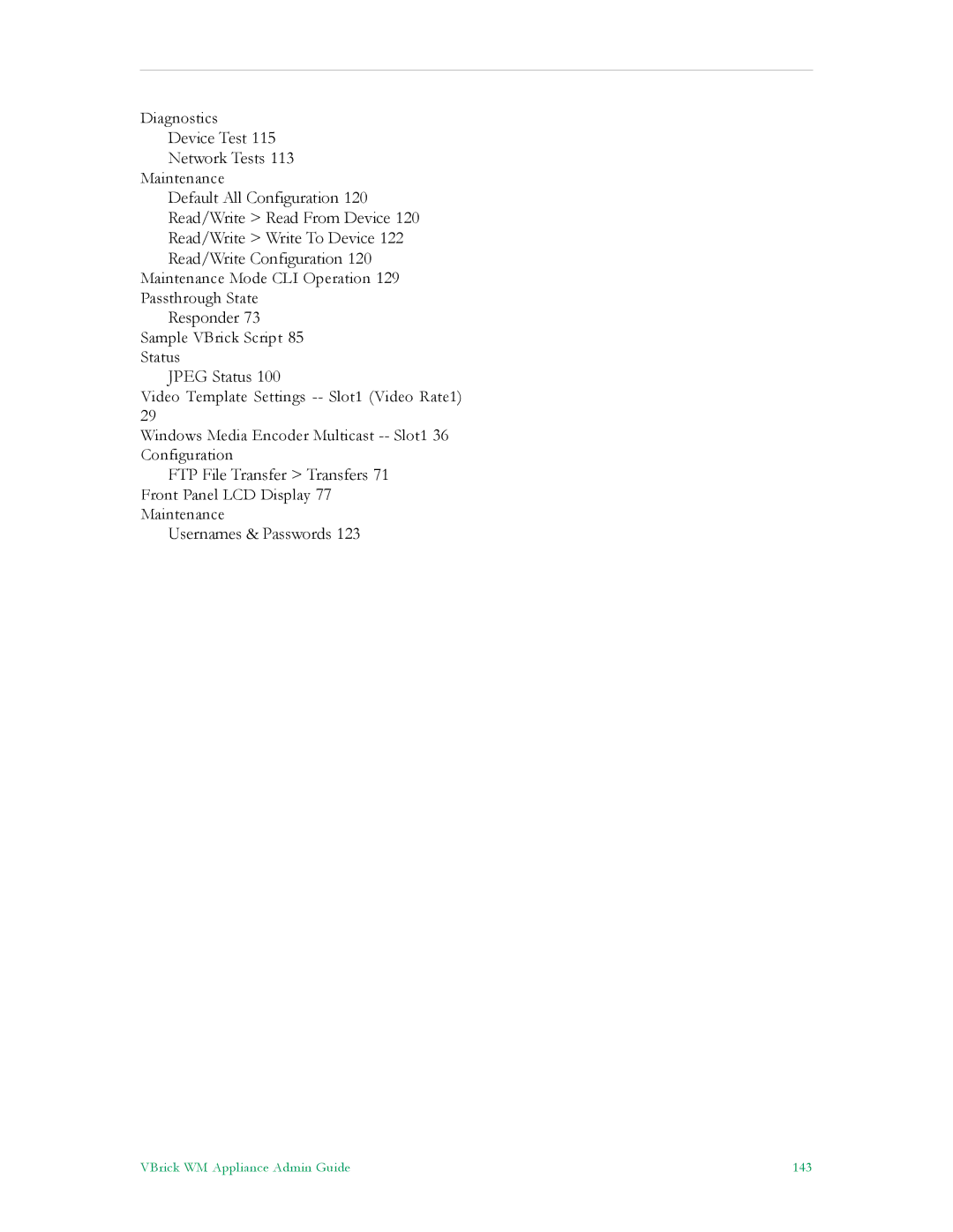 VBrick Systems VB6000, VB4000, VB5000 manual Device Test Network Tests 