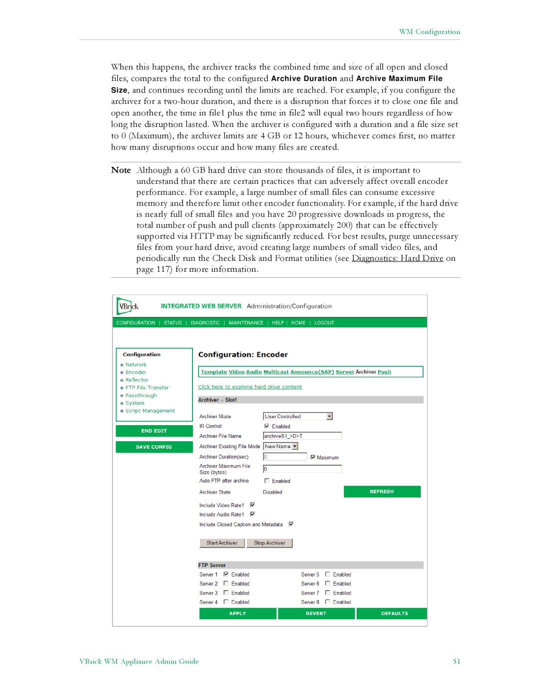 VBrick Systems VB4000, VB6000, VB5000 manual WM Configuration 