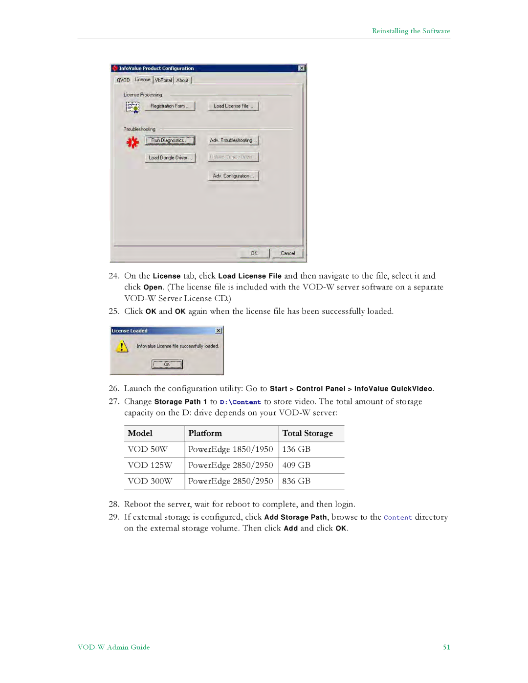 VBrick Systems VBrick v4.2.3 manual Model Platform Total Storage 