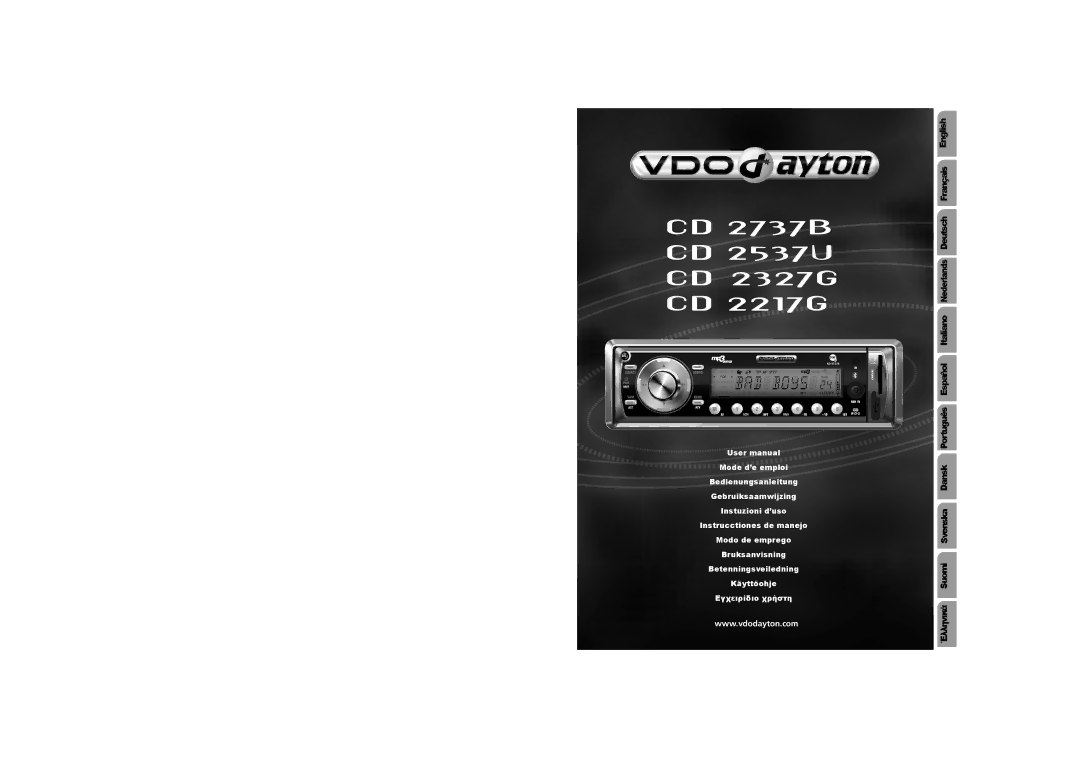 VDO Dayton CD 2537 U, CD 2327 G, CD 2217 G, CD 2737 B user manual CD 2737B CD 2537U CD 2327G CD 2217G 