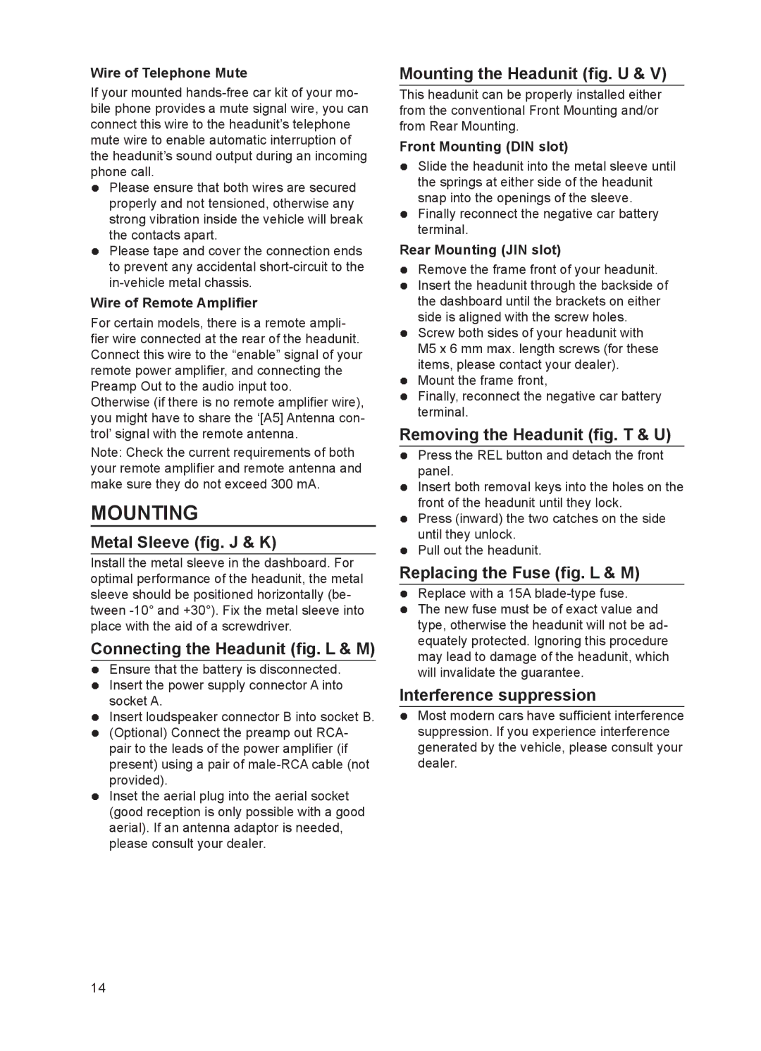 VDO Dayton CD 2217 G, CD 2327 G, CD 2537 U, CD 2737 B user manual Mounting 