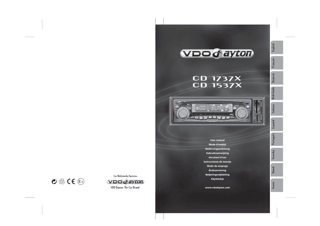 VDO Dayton CD1537x, VDOdayton, CD 1737x manual Rel 