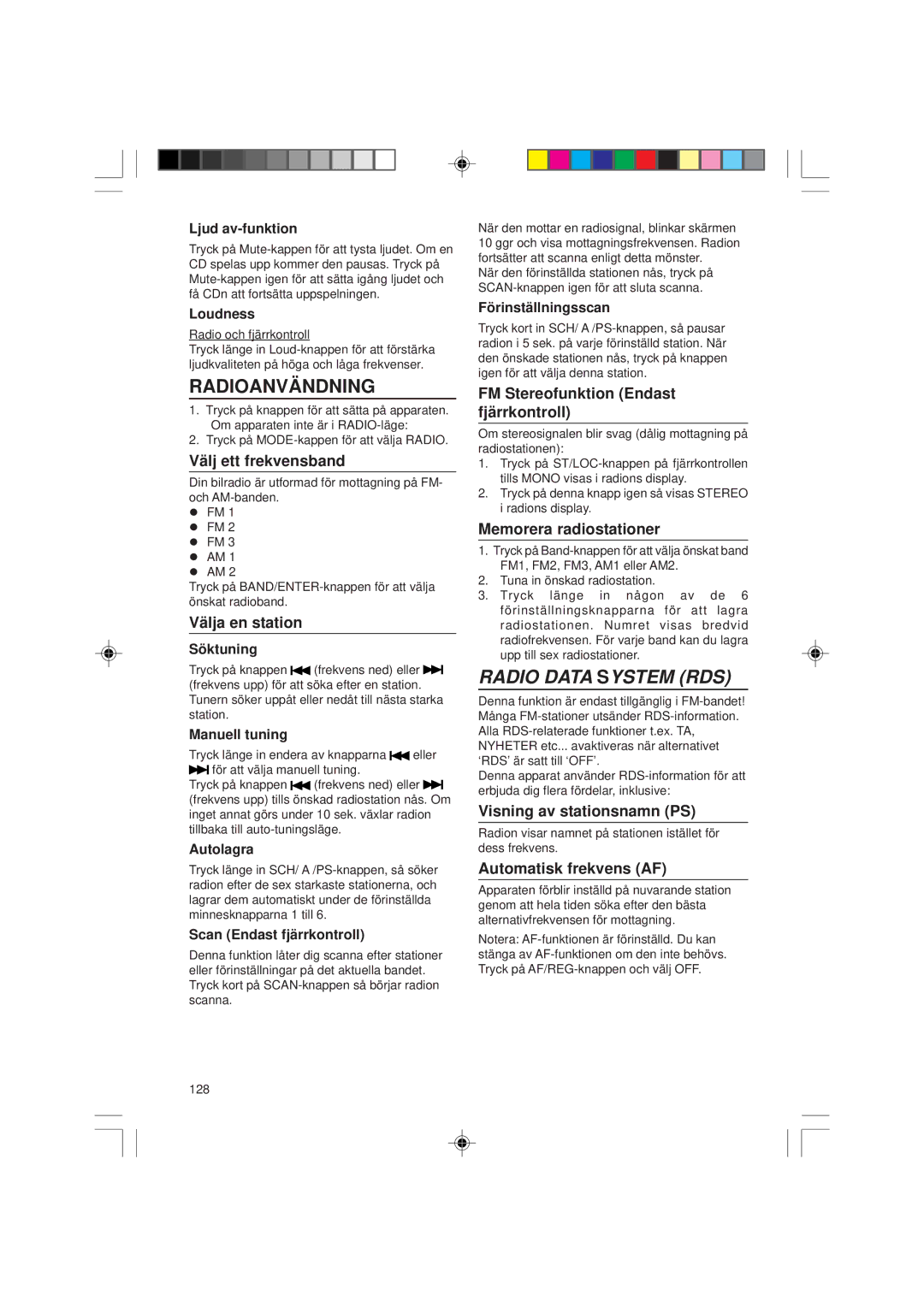 VDO Dayton CD 1737x, VDOdayton, CD1537x manual Radioanvändning 