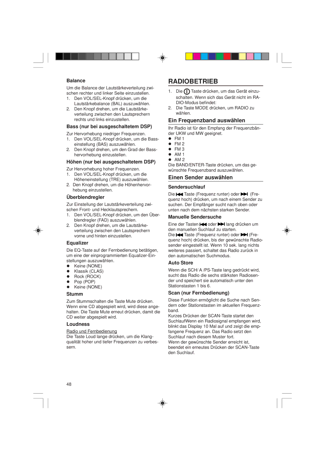 VDO Dayton VDOdayton, CD1537x, CD 1737x manual Radiobetrieb, Ein Frequenzband auswählen, Einen Sender auswählen 