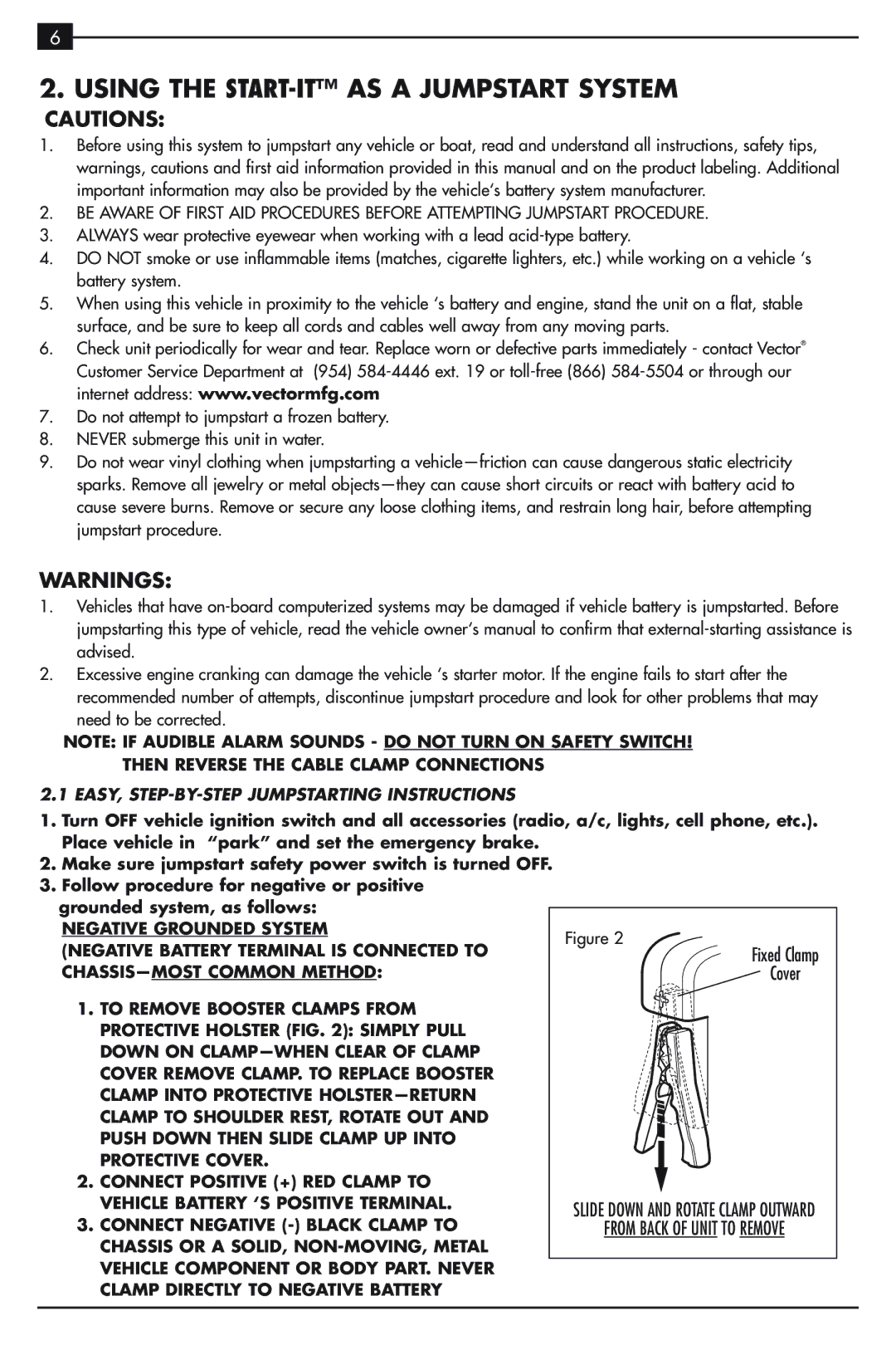 Vector VEC021ST owner manual Using the START-IT AS a Jumpstart System, EASY, STEP-BY-STEP Jumpstarting Instructions 