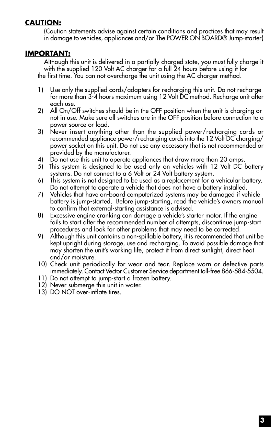 Vector VEC021STC owner manual 