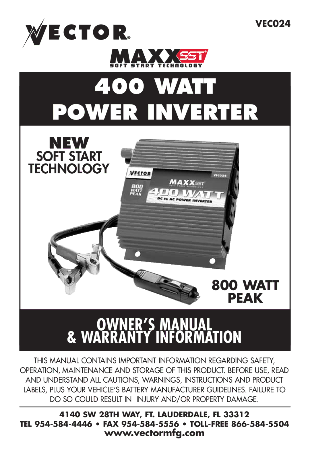 Vector VEC024 owner manual Power Inverter 