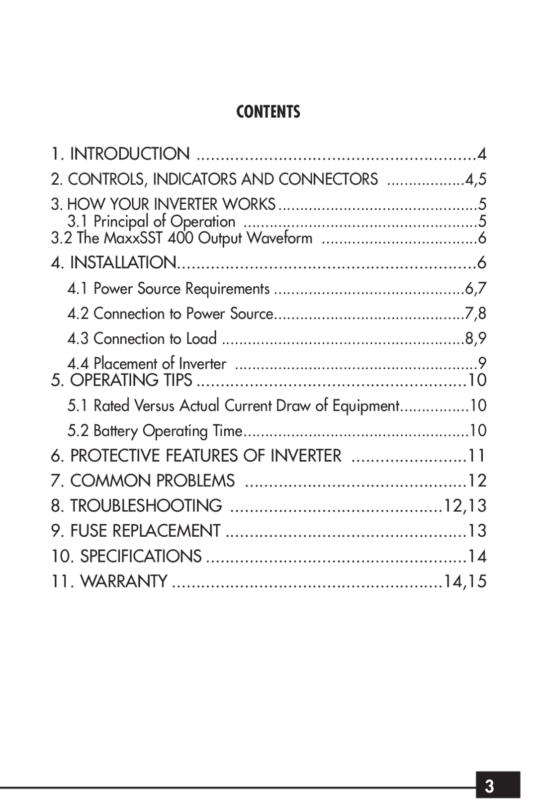 Vector VEC024 owner manual Contents 