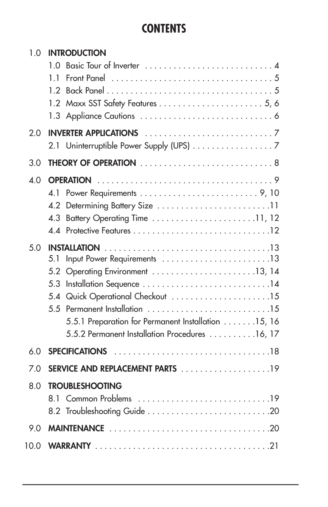 Vector VEC049C owner manual Contents 