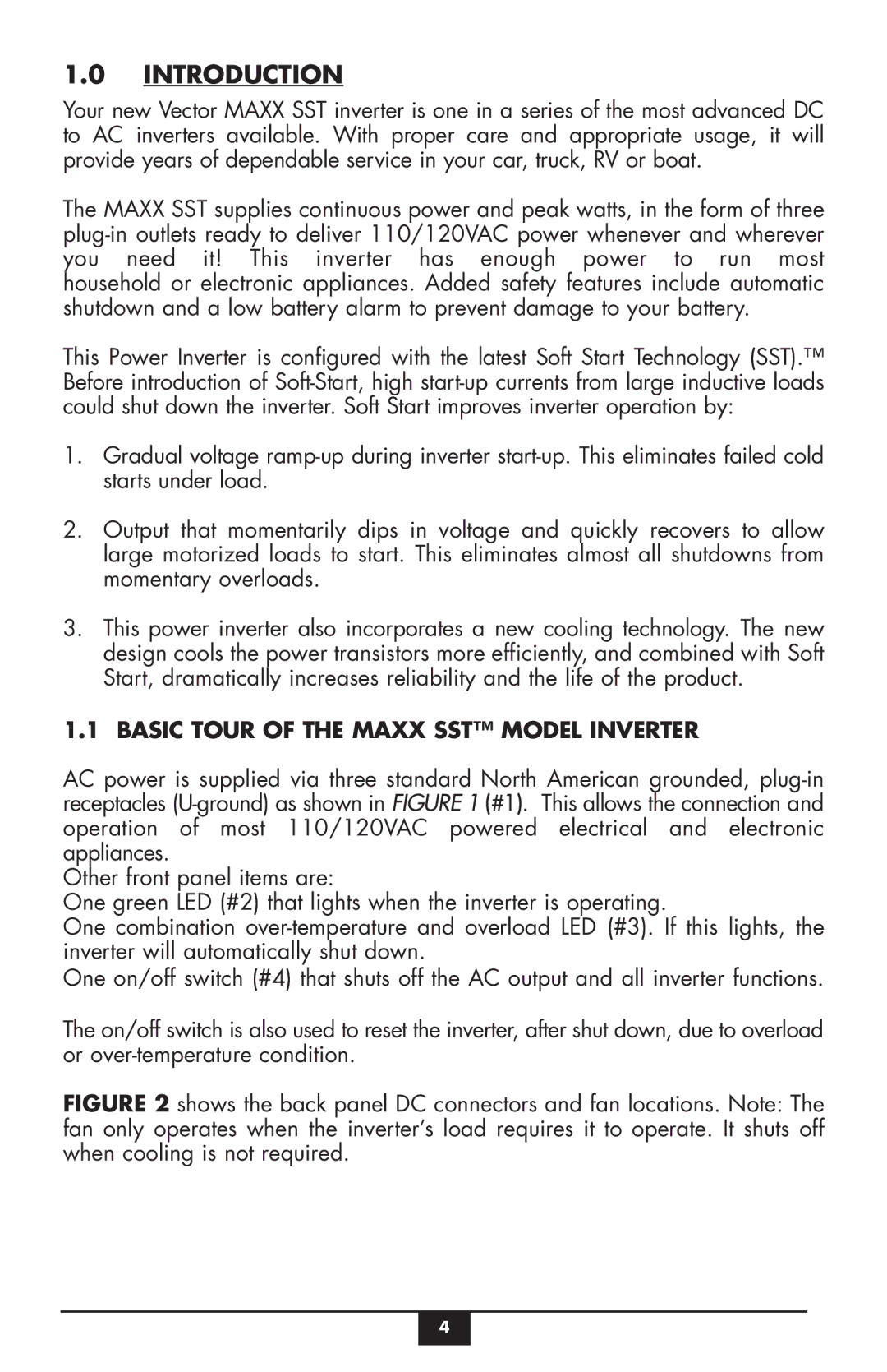 Vector VEC049C owner manual Introduction, Basic Tour of the Maxx SST Model Inverter 