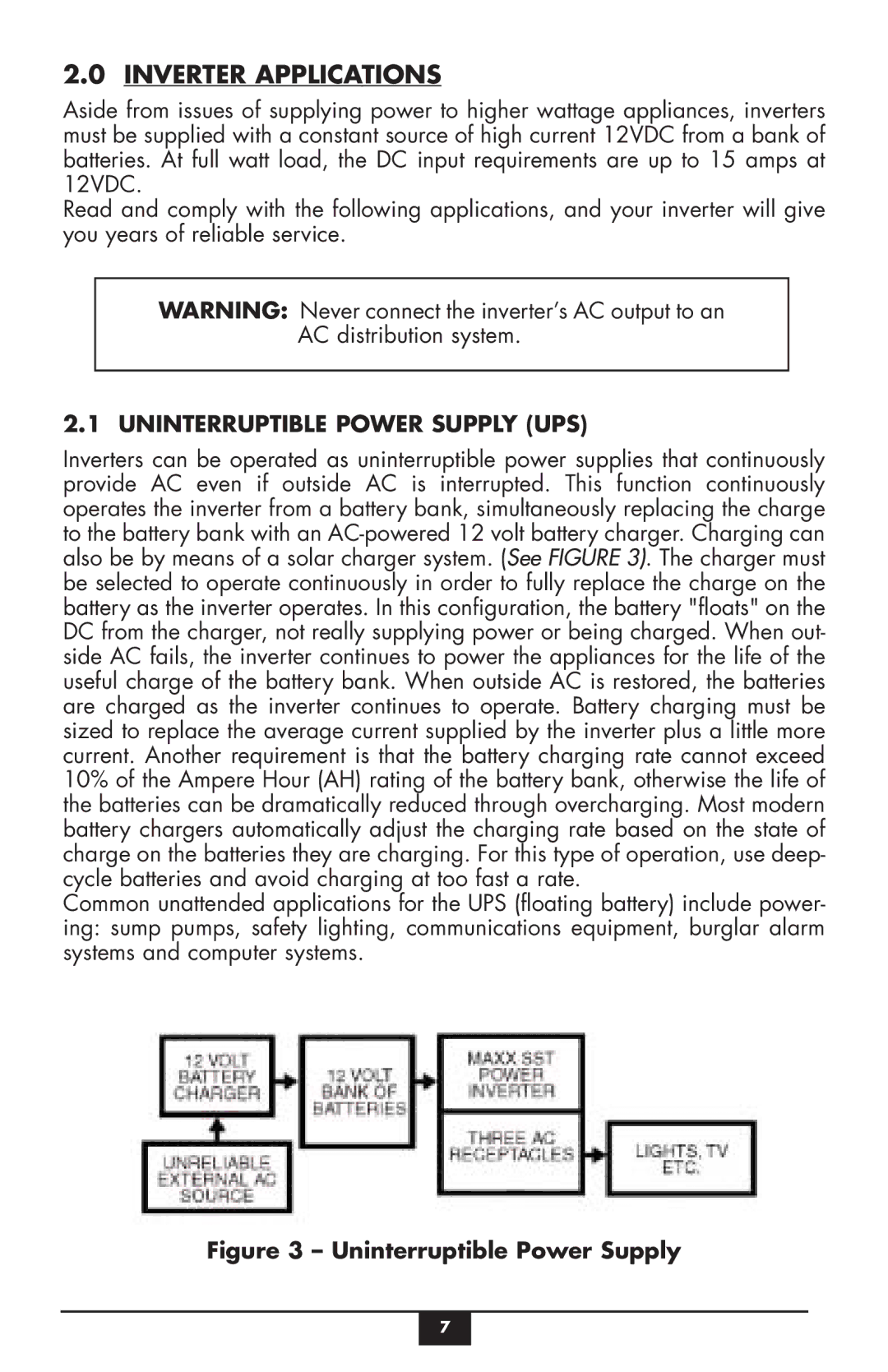 Vector VEC049C owner manual Inverter Applications, Uninterruptible Power Supply UPS 