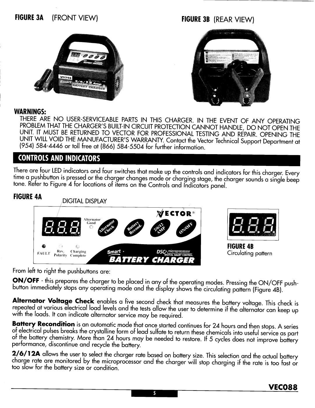 Vector Automatic Battery Charger, VEC088 manual 