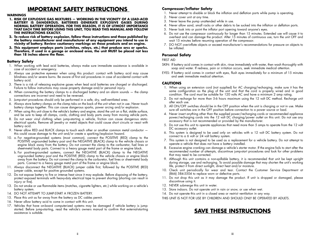 Vector VEC1028POB, BD051605 user manual Important Safety Instructions 