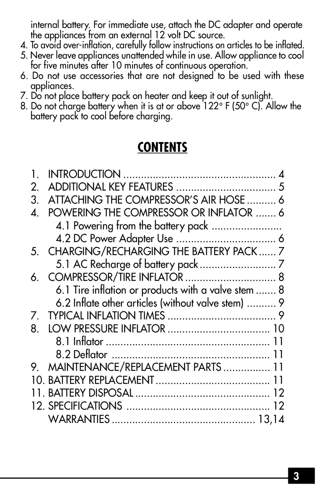 Vector VEC255 owner manual Contents 