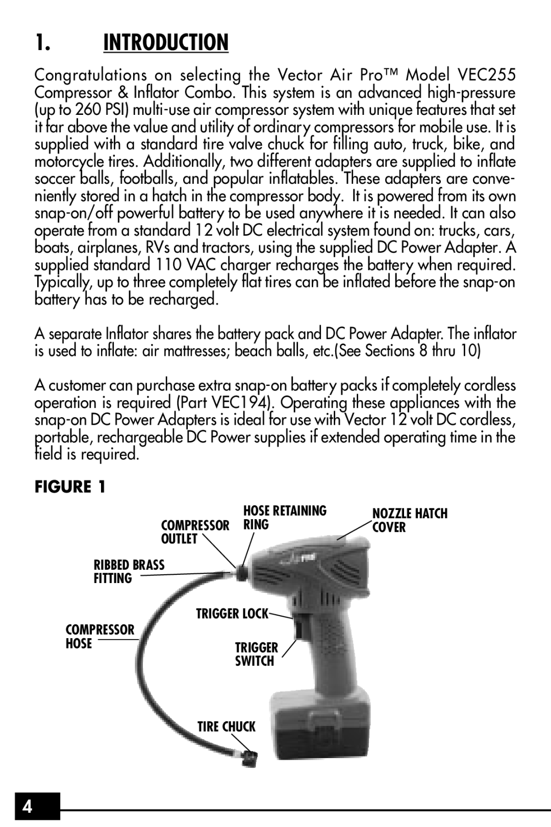 Vector VEC255 owner manual Introduction 