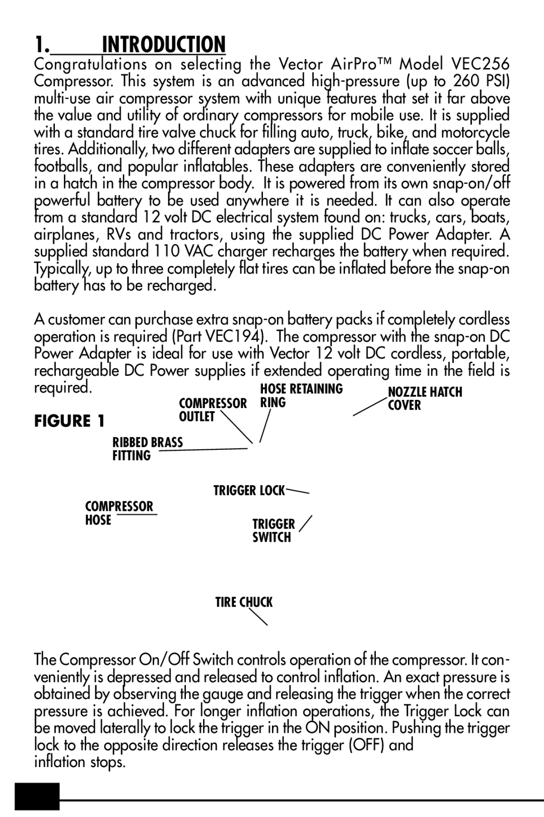 Vector VEC256 owner manual Introduction 