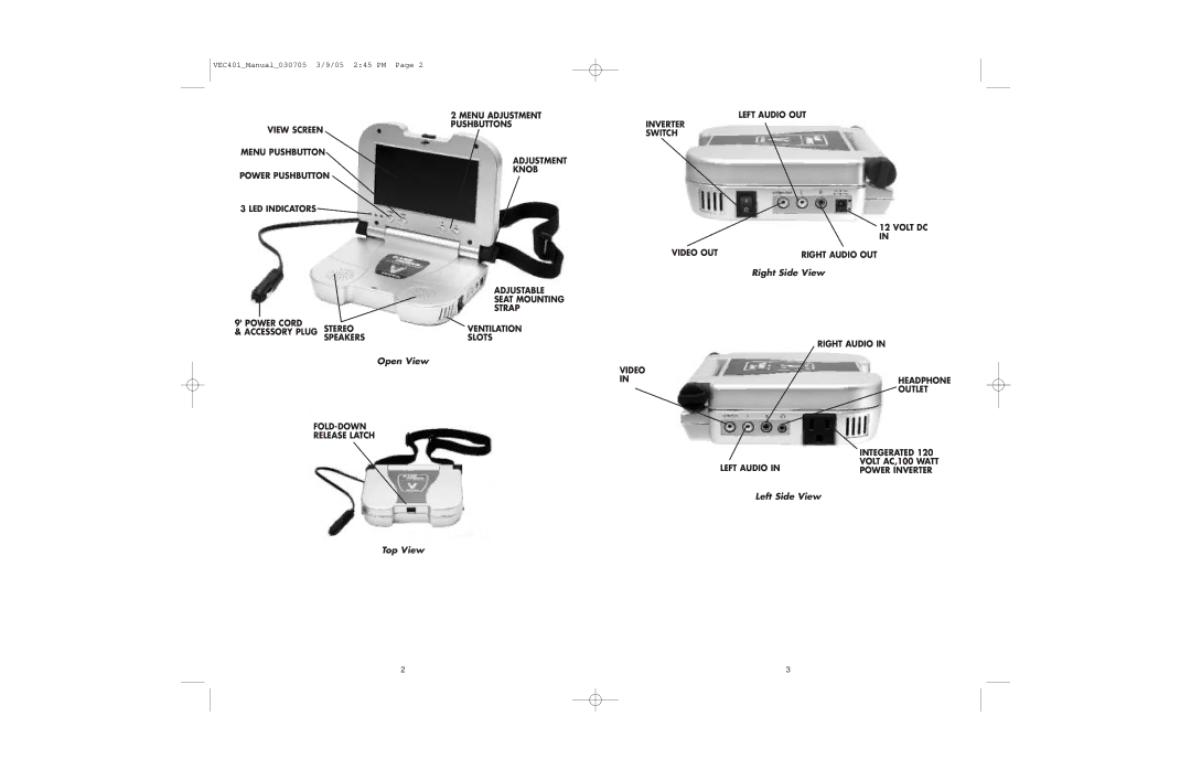 Vector VEC401 owner manual Open View 