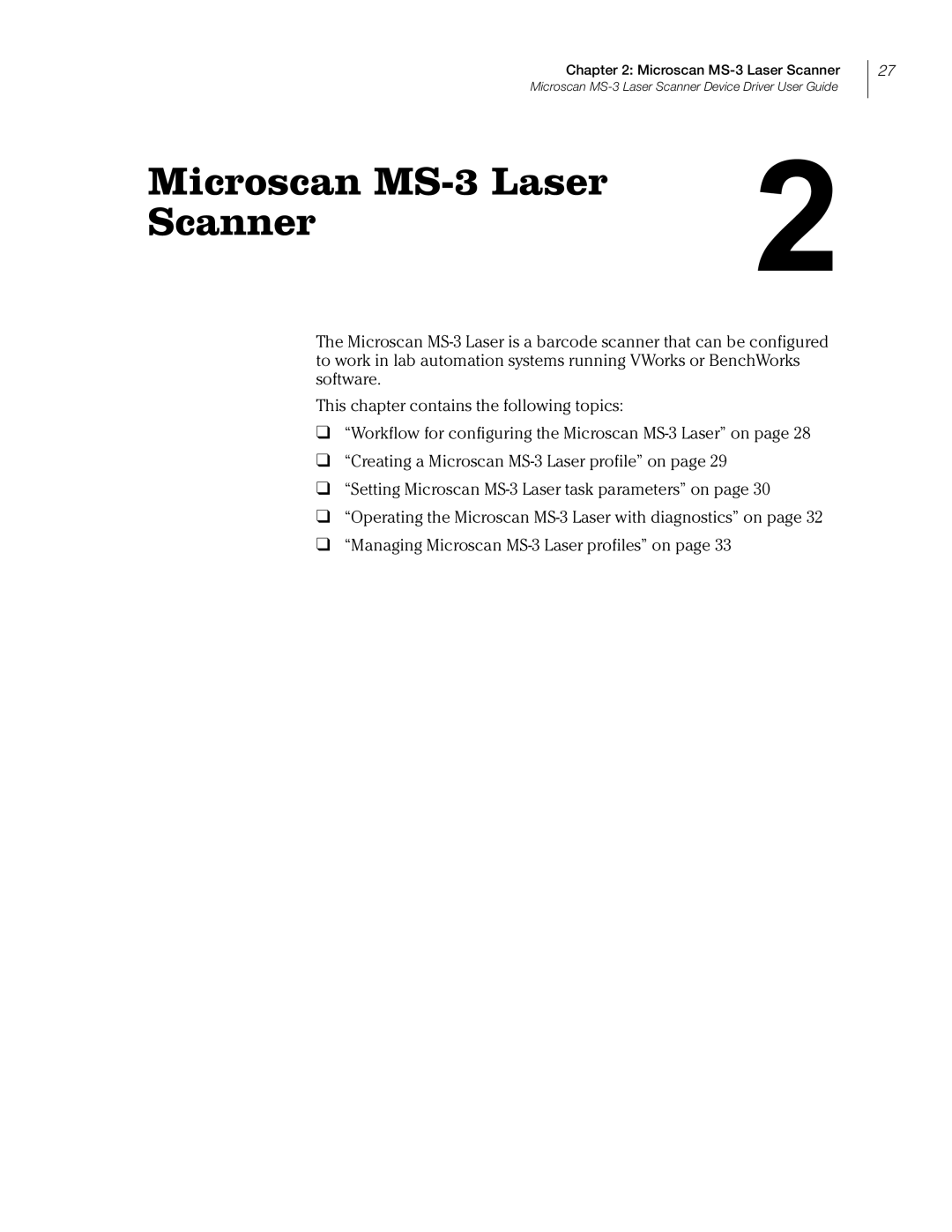 Velocity Micro manual Microscan MS-3 Laser Scanner 