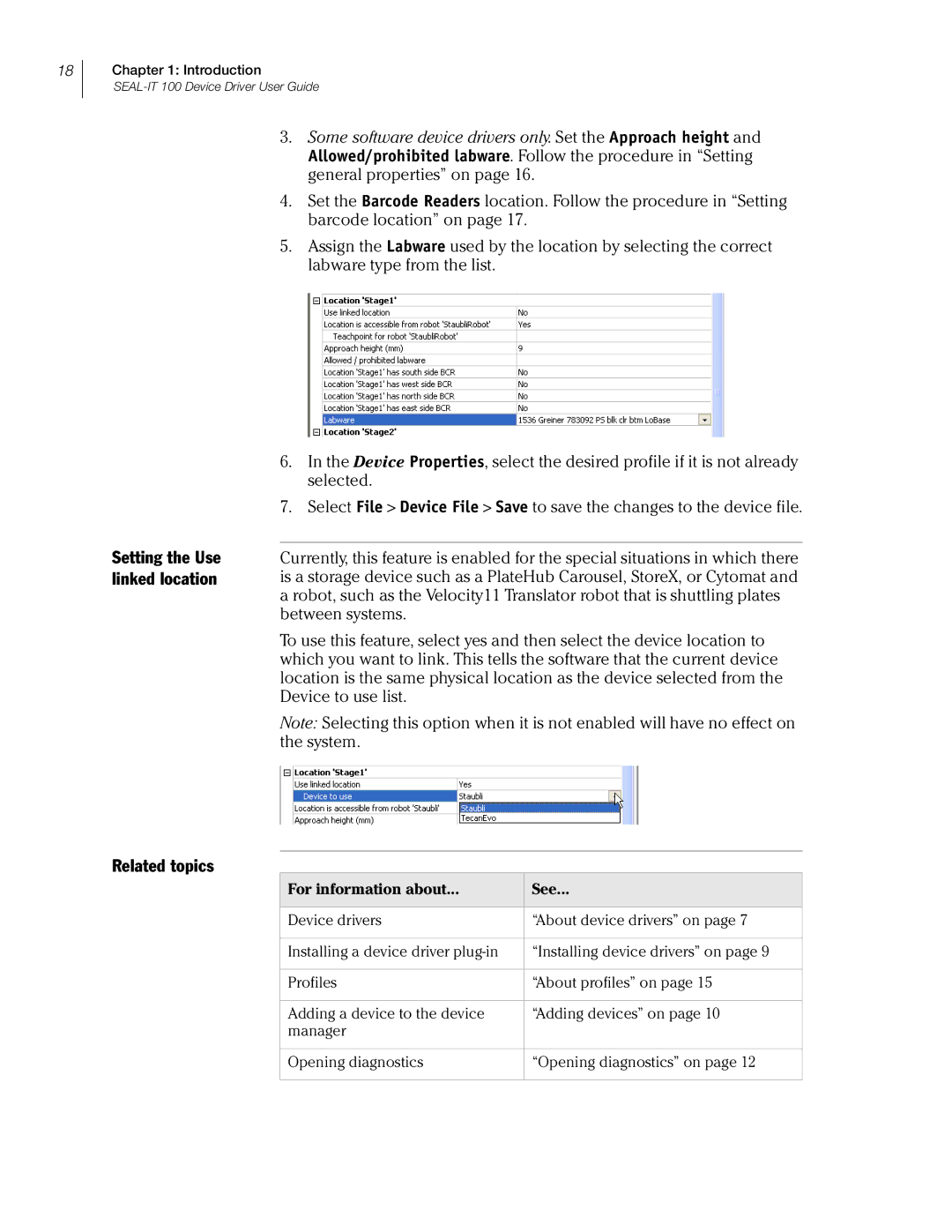 Velocity Micro SEAL-IT 100 manual Setting the Use linked location 