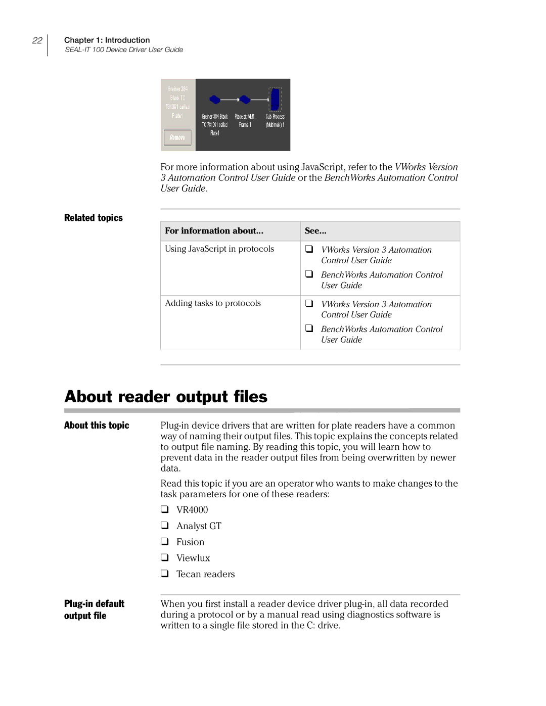 Velocity Micro SEAL-IT 100 manual About reader output files, Plug-in default, Output file 