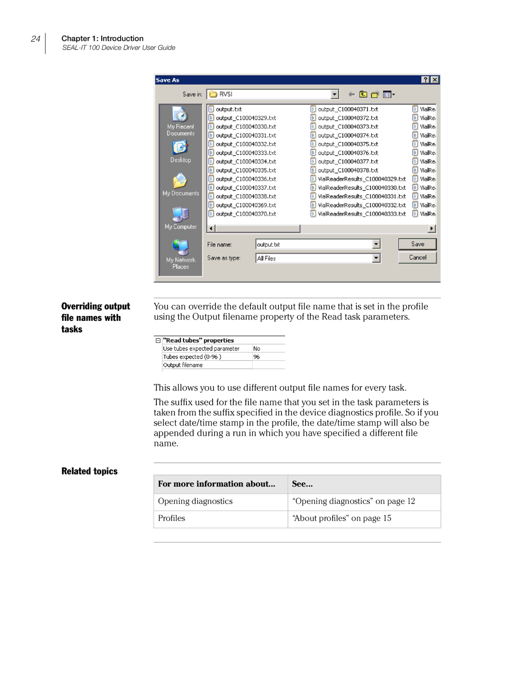 Velocity Micro SEAL-IT 100 manual Overriding output file names with tasks 