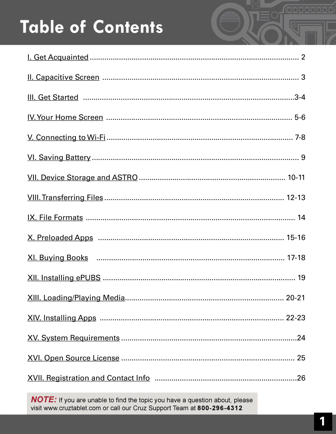 Velocity Micro T301 manual Table of Contents 