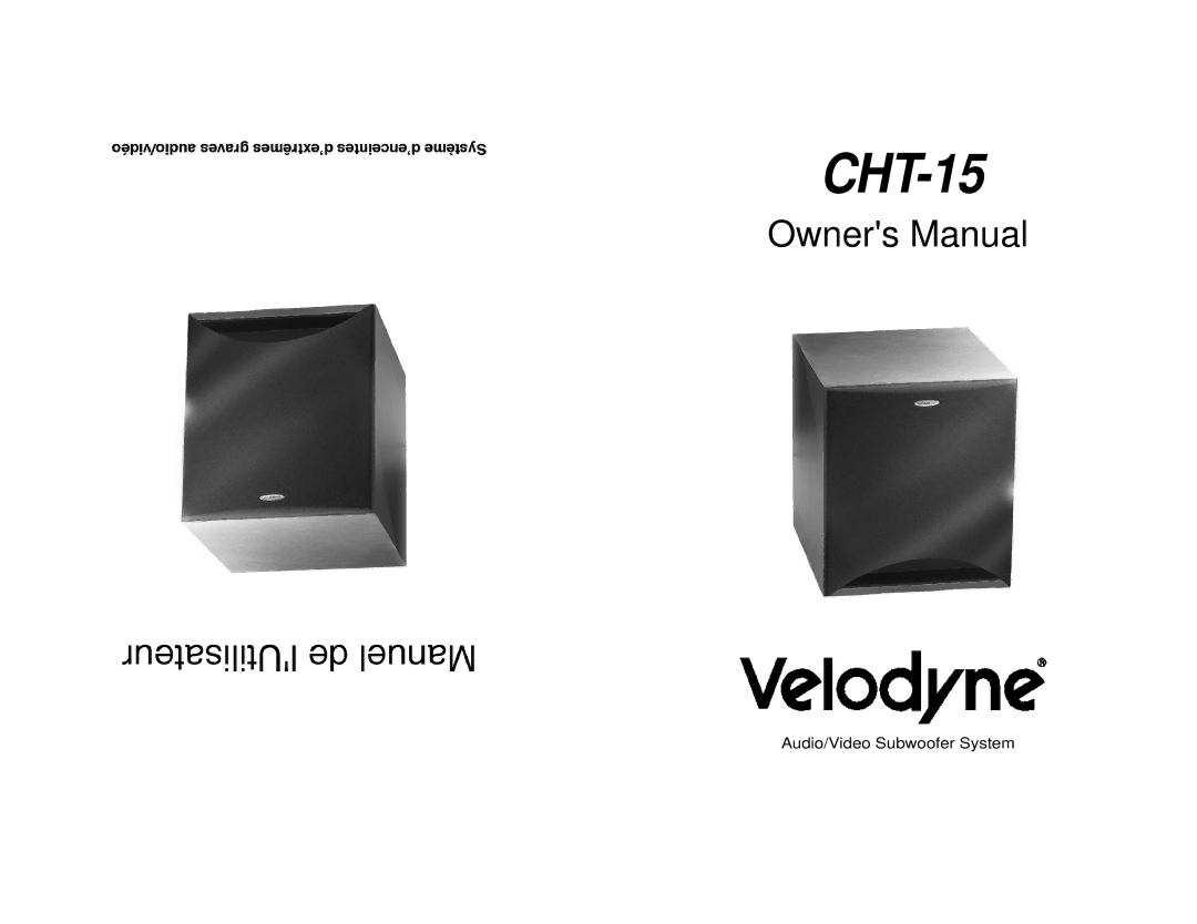 Velodyne Acoustics CHT-15 owner manual 