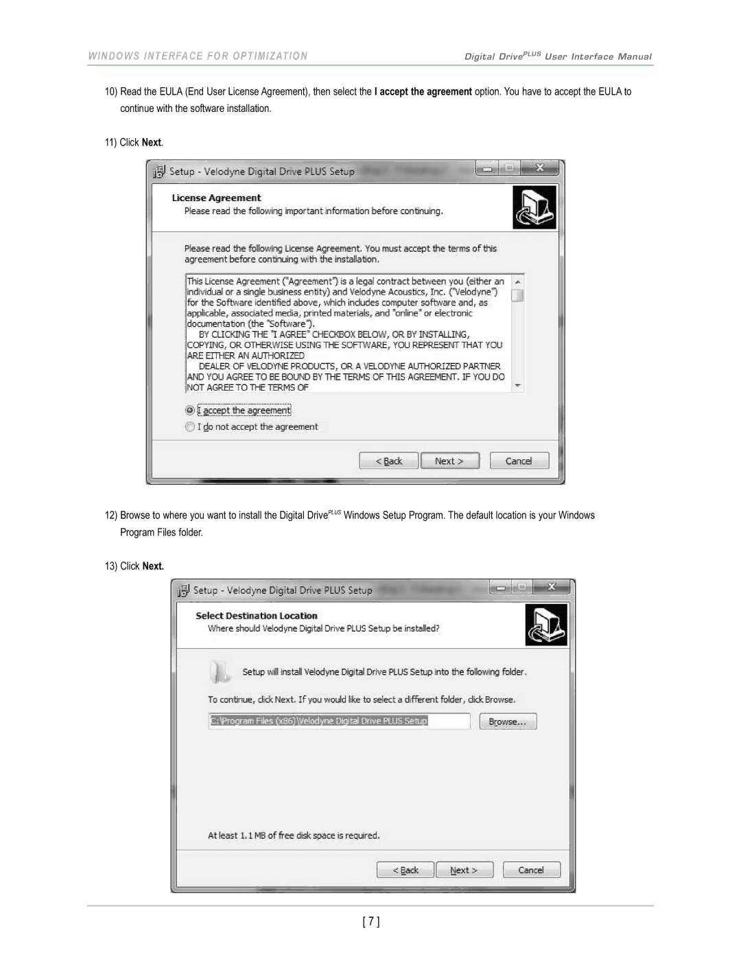 Velodyne Acoustics DD-15+, DD-18+, DD-12+, DD-10+ manual Windows Interface for Optimization 