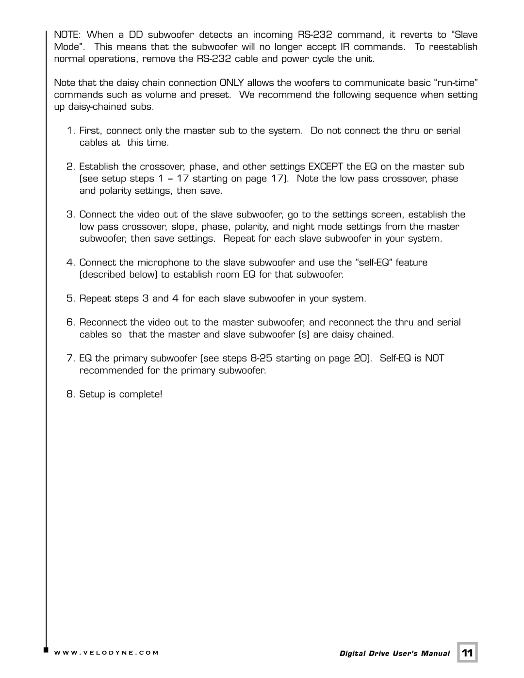 Velodyne Acoustics Digital Drive user manual W . v e l o d y n e . c o m 