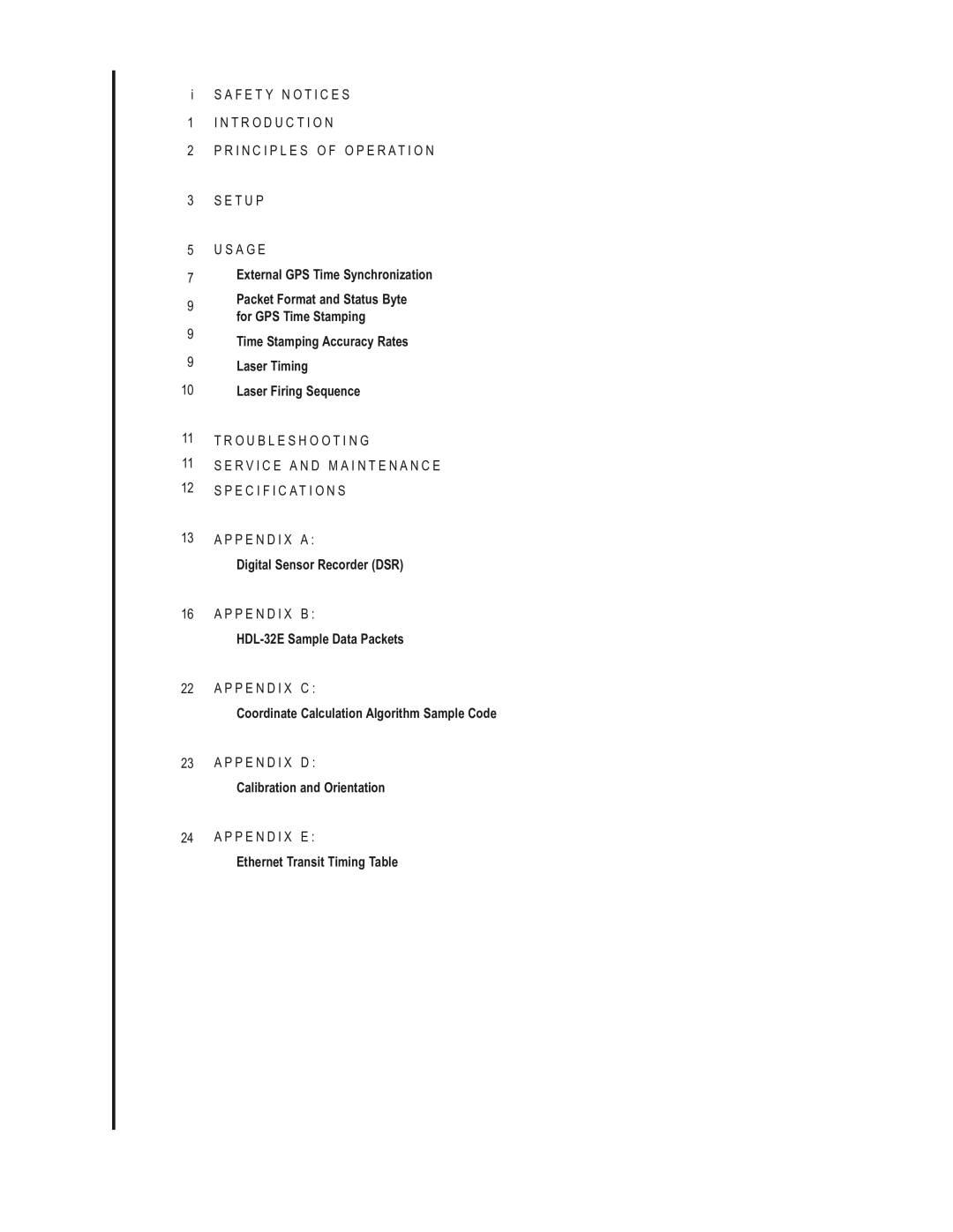 Velodyne Acoustics user manual Digital Sensor Recorder DSR, HDL-32E Sample Data Packets, Calibration and Orientation 